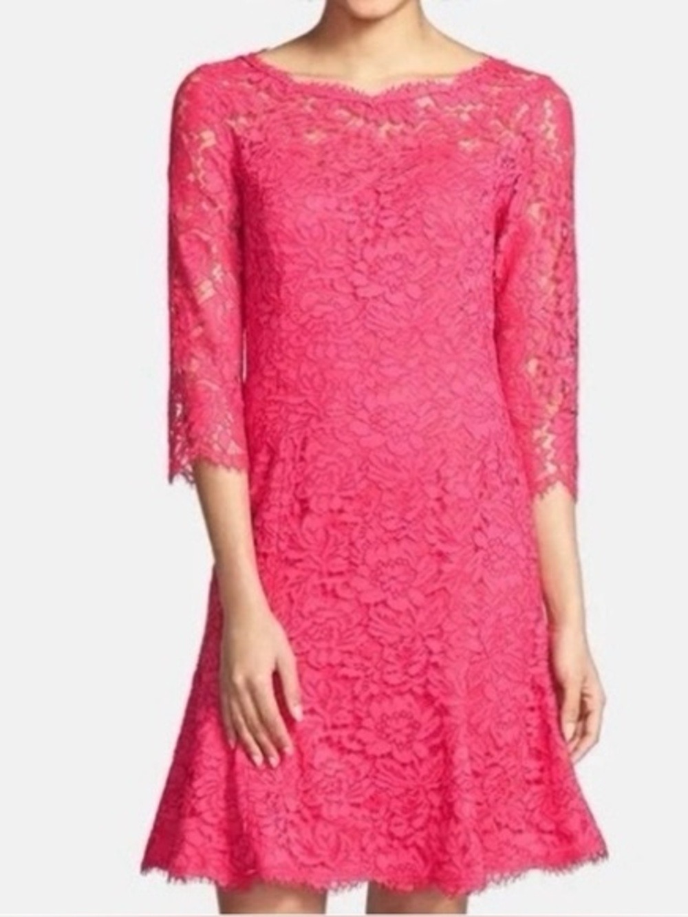 Eliza J Hot Pink Lace Mini Dress